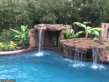 Grotto Swimming Pool Waterfall